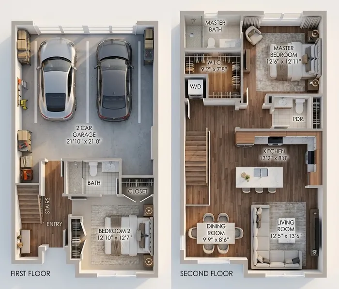 Residence 1 - 2 Bed / 2.5 Bath
